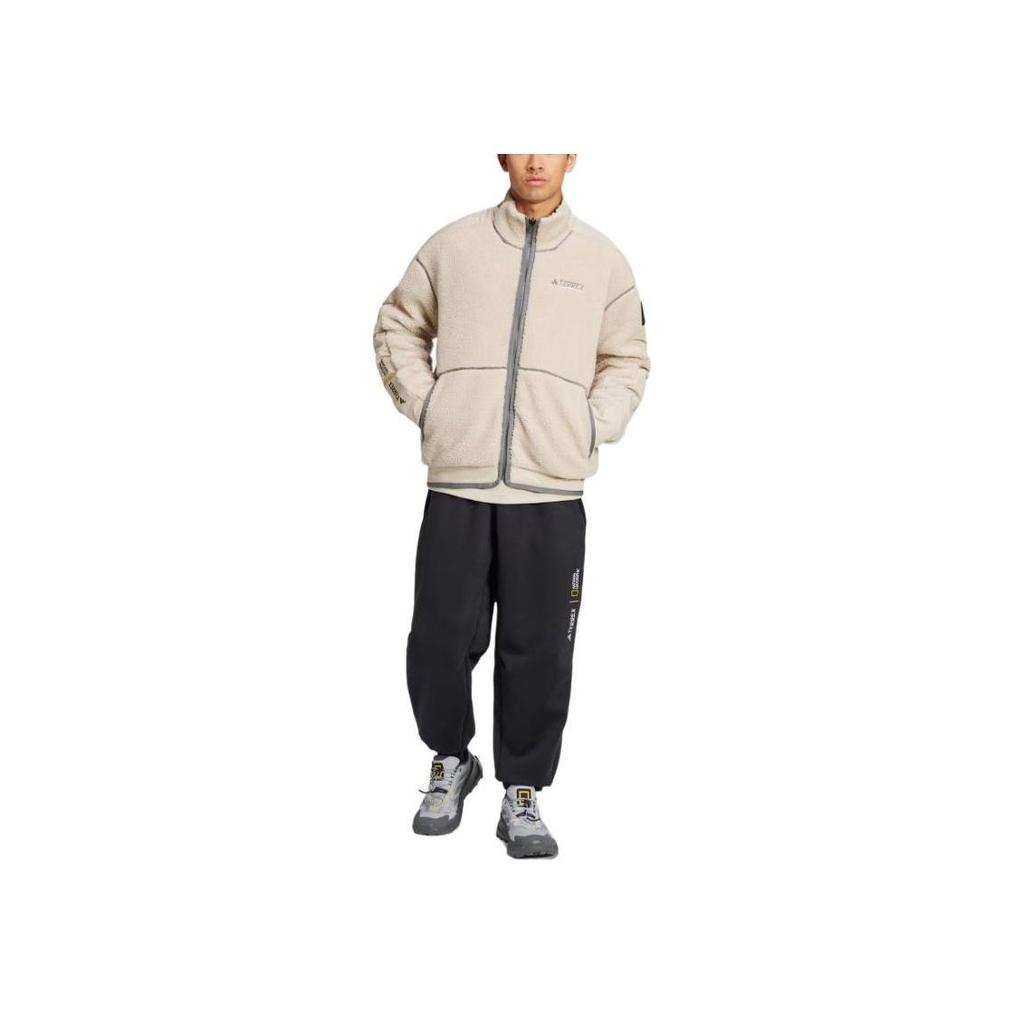 adidas Terrex National Geographic Unisex High Pile Fleece Jacket Aluminum JJ4355