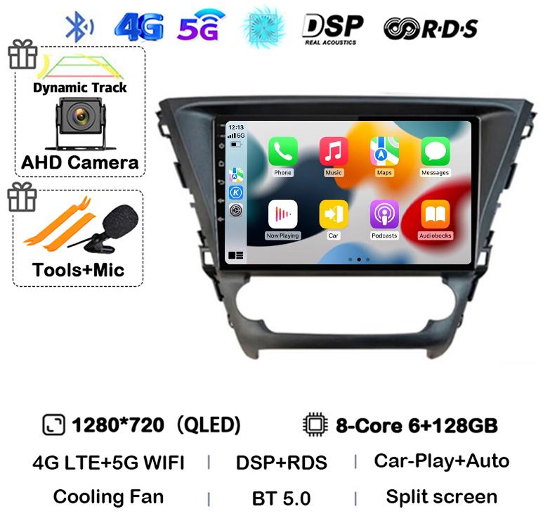 Android 14 Carplay Auto WIFI+4G For Toyota Avensis 2018 2019 2020 Car Radio Multimedia GPS Stereo Video Player DSP 360 Camera BT