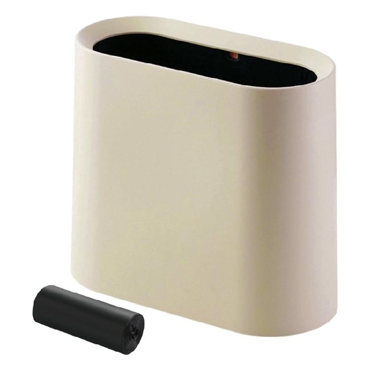 Waste Bin for Slim Spaces Lidless Plastic Build Includes Roll of Trash Bags Color Random Simple To Maintain