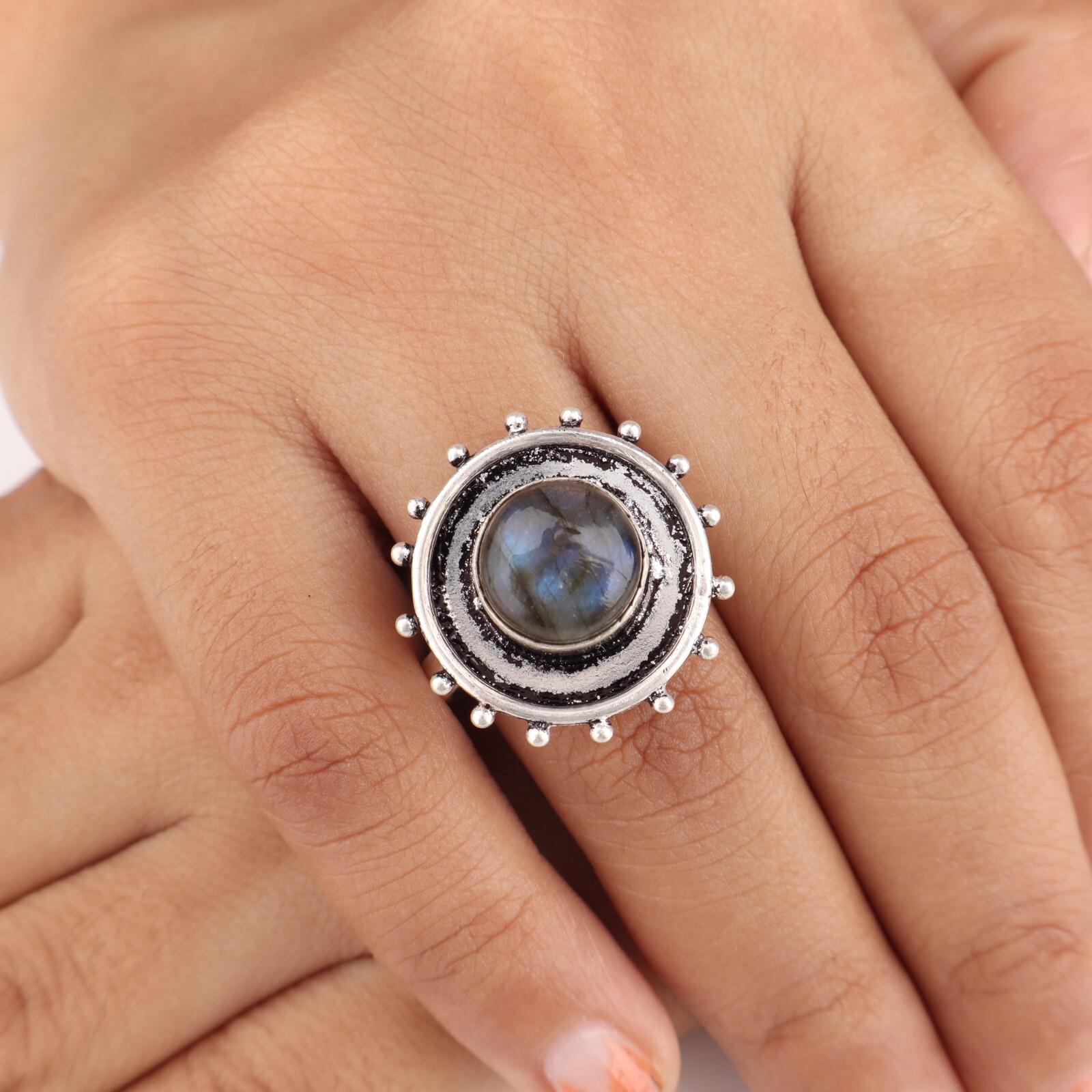 

Натуральный лабрадорит драгоценный камень 925 стерлинговое серебро ювелирные изделия ручной работы кольцо для женщин RR-49-27 10