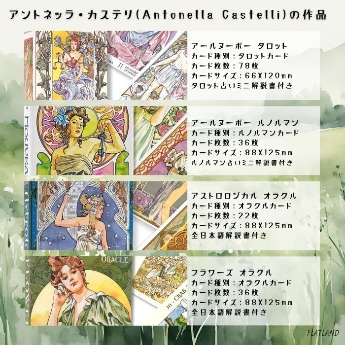 Flower Oracle Oracle Authentic Flower Art Nouveau by Antonella with Japanese Instructions Cards, Castelli,