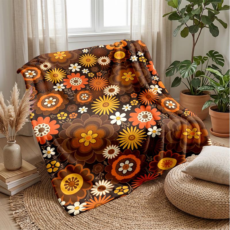 Red and Pink Floral Pattern Theme blanket Lightweight Warm Flannel Blanket Decorative Throw Blanket for Home Decoration