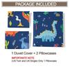 Dinosaur Duvet Cover Set Teen Bedding Set Cute Cartoon Animal Digital Print Quilt Cover Soft Microfiber Bedroom Home Decor