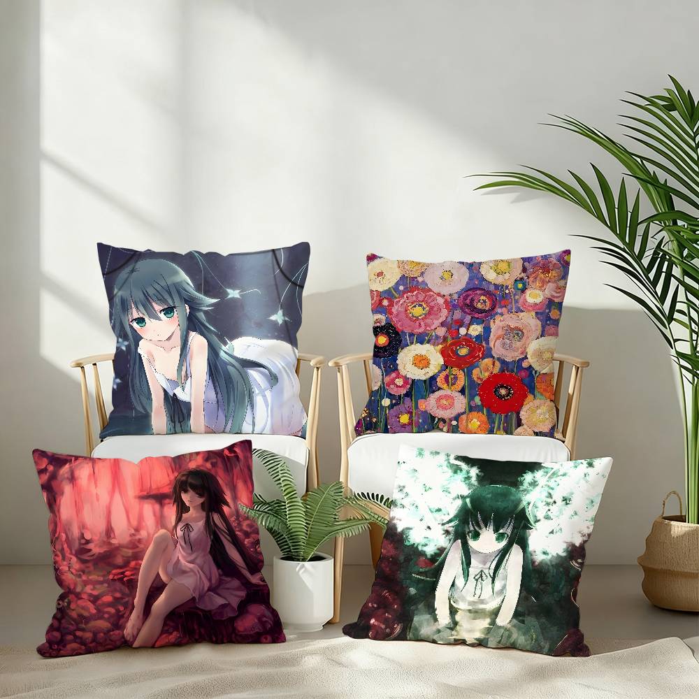 Saya No Uta Das Lied von Saya Kissenbezug Plüschstoff Weicher Kissenbezug Beidseitig bedruckt Kissenbezug Haushaltsgeschenke