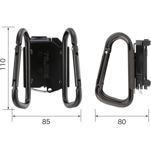 Tajima Safe System Detachable Tool Holder, High-Strength Steel, Large Double Carabiner, SFKHI-CLW. Easy to attach and detach. Attaches to your belt la