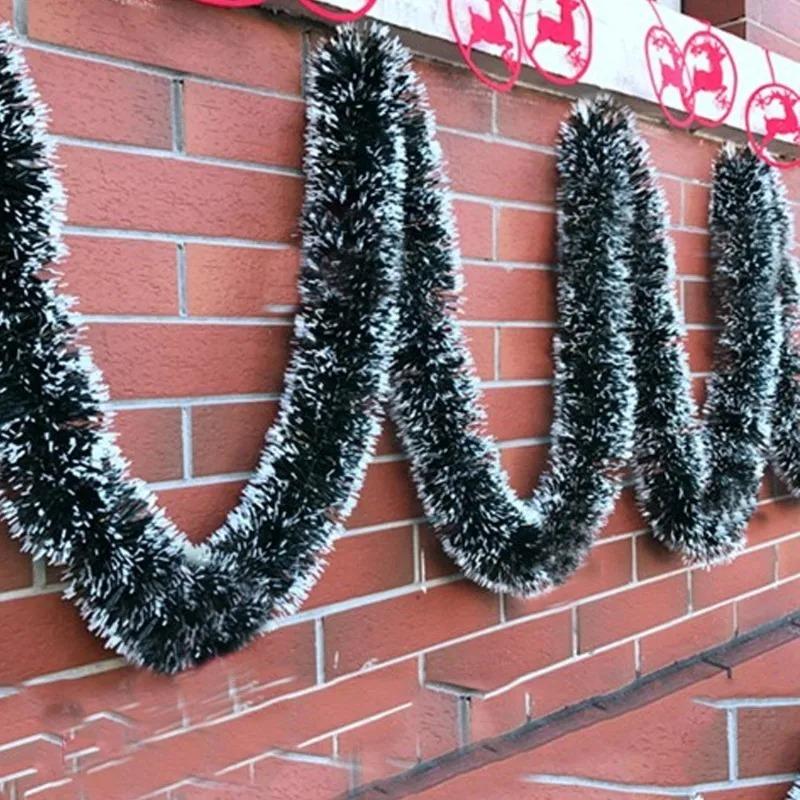 60/2M Christmas Tinsel Ribbons Green Cane Ribbon Garland Xmas Tree Hanging Pendent Ribbons Wreath Ornaments Party Home Decor