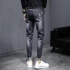 Men's Trendy Ripped Slim Fit Nine-Point Skinny Jeans - Elastic, Breathable, Casual Summer Wear