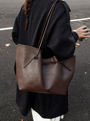 Koreaanse Tote Tas met Grote Capaciteit - Dames 2025 Herfst/Winter Mode Onderarm Schoudertas