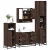 VidaXL Ensemble De Meubles De Salle De Bain 4 Pcs Chêne Marron, Armoire De Salle De Bain, Armoire De Rangement De Toilette, 3301234