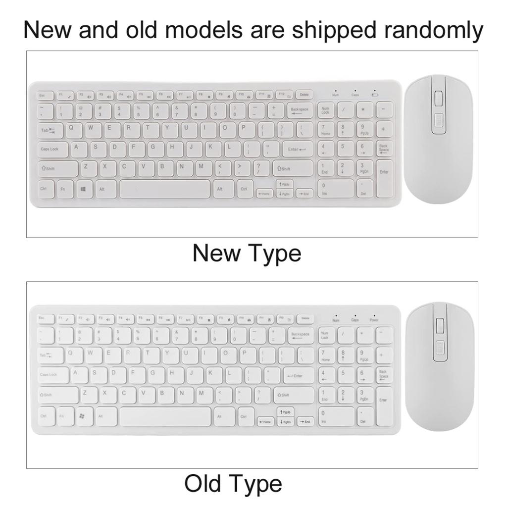 Wireless Keyboard and Mouse Multifunction Wireless Keyboard and Mouse Set for Windows and No Available in and White Combo, 2.4G 108-Key