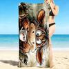 1Pc Monkey Coffee Cup Beach Towel, Quick Dry, Multi-Use for Beach Pool Gym Yoga Home Travel, Christmas, Halloween, Xmas Gift Em92850