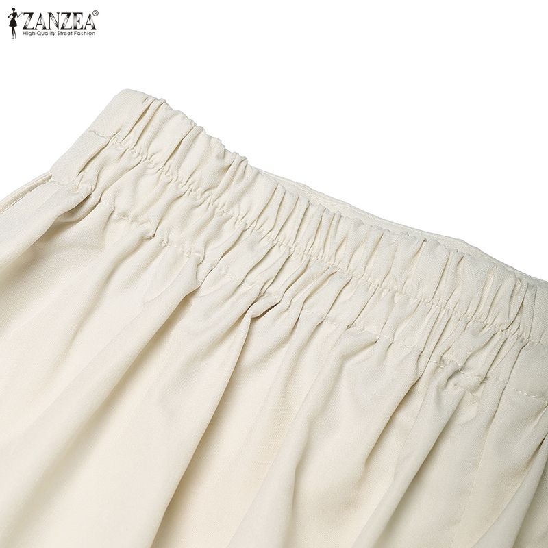 ZANZEA Dámské ležérní, elastický pas, jednobarevné volné dlouhé sukně