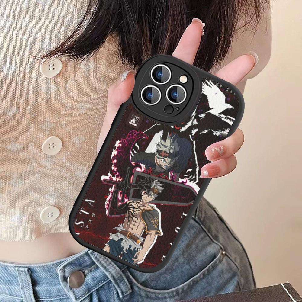 Black Clover Phone Case Hard Leather For IPhone 16 15 14 13 12 Mini 11 14 Pro Max Xs X Xr 7 8 Plus Fundas
