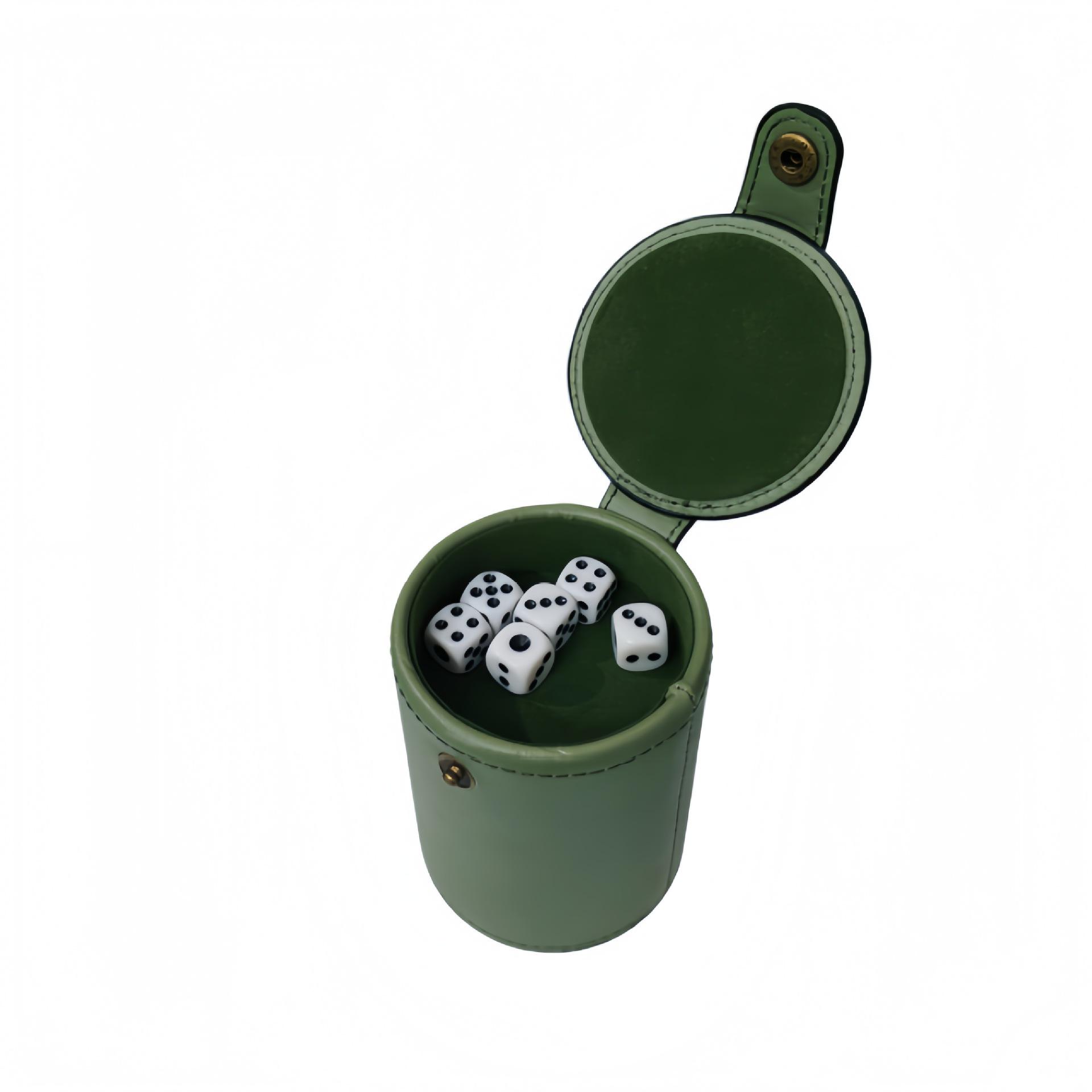 Military Green Double Layer Cocktail Shaker with Custom Logo and Dice