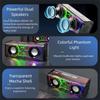 Bluetooth 5.0 V8 Transparent Mecha Speakers 1800mAh Battery Mini Party Loudspeaker  Outdoor