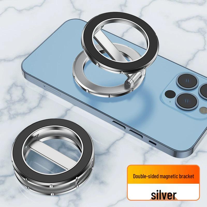 Double Head Magnetic Car Phone Mount - Dual-Sided Metal Stand for Streaming & Navigation