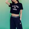New MLB Crop Tops Women's Black 3FTSV0733-50BKS