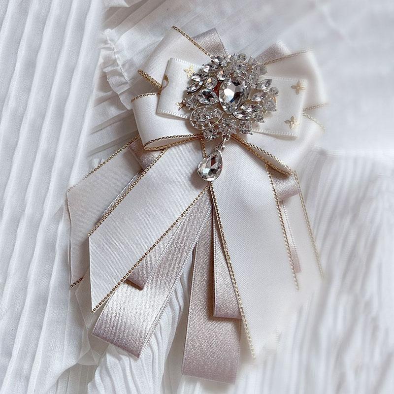 

Брошь-бабочка Лолита для женской моды, косплей-вечеринки, костюма, рубашки, галстук-бабочка, оригинальные украшения ручной работы, ленточный воротник, цветы, булавки