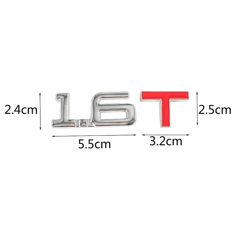 New Car 3D Metal 1.6T 1.8T 2.0T 2.8T Logo Sticker Emblem Badge Decals for Mazda KIA Renault TOYOTA BMW Ford Focus Car Styling