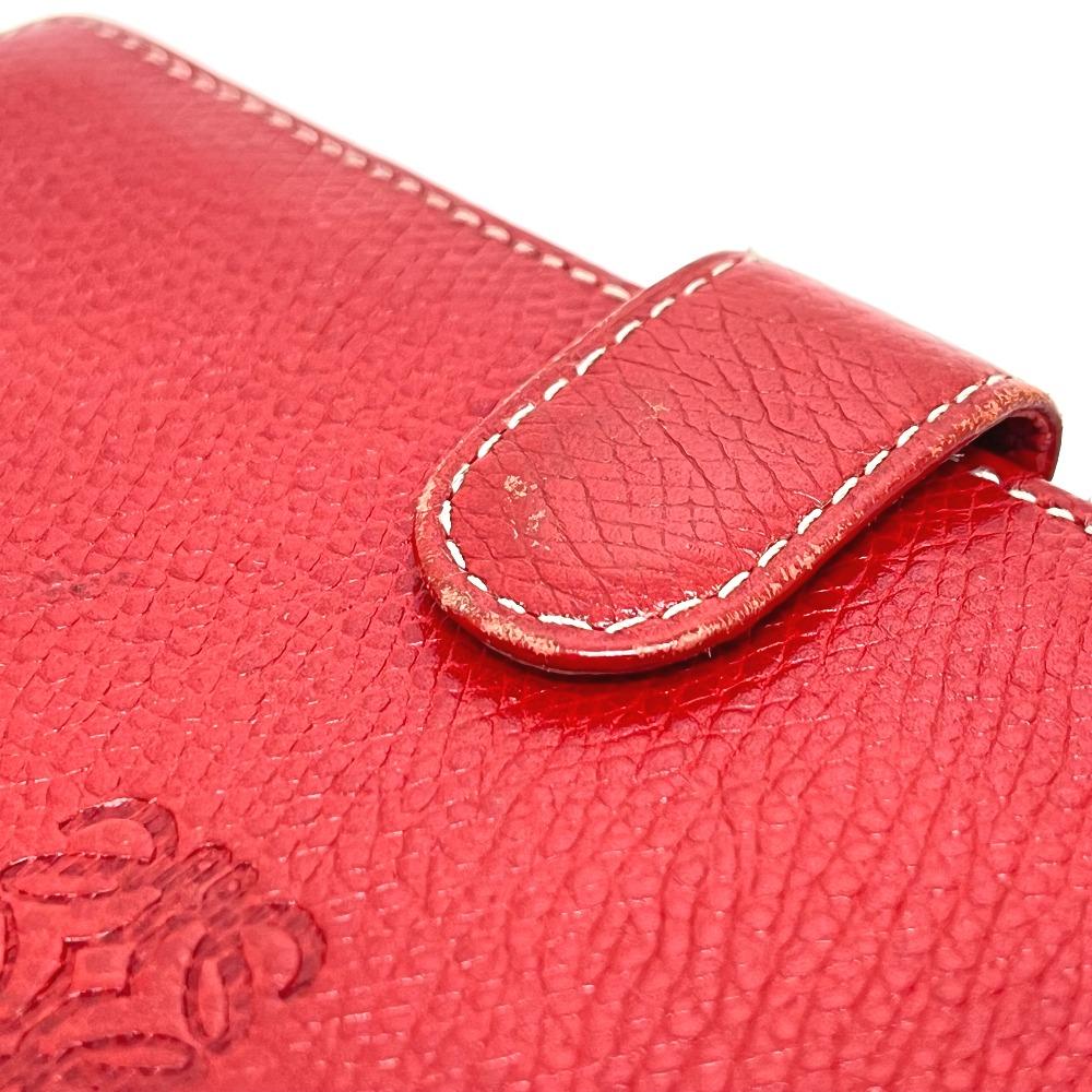 Loewe Anagram Geldbörse Kompakte Geldbörse Faltgeldbörse Leder Rot