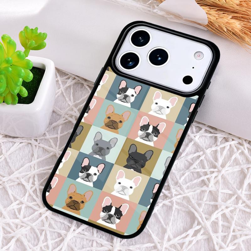 Cartoon Französische Bulldogge Handyhülle für iPhone 17 Air 16 15 11 12 14 13 Pro Max Stoßfeste Hülle