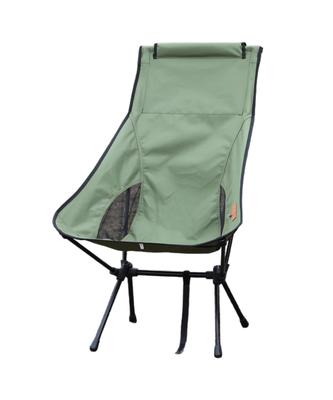 S'more Alumi High-Back Chair, Foldable, Compact, with Headrest and Storage Bag, Ultra-Lightweight, for Outdoor Camping (Green)