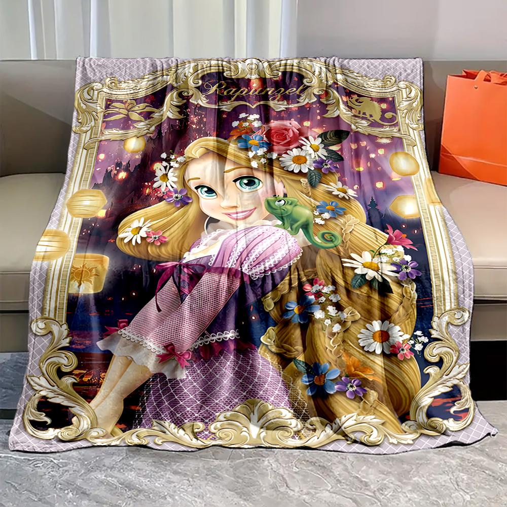6 Sizes Beautiful Princess R-Rapunzel Print Blanket Bedroom Living Room Sofa Study Children's Room Decor Blanket Holiday Gifts