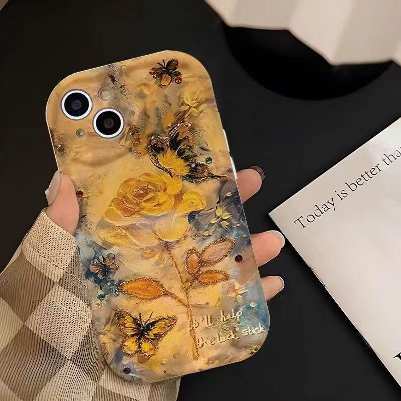 

Олійна картина Жовта троянда для iPhone 17/16/15/14 Pro Max - М який чохол - Новий стиль iPhone 17 Air