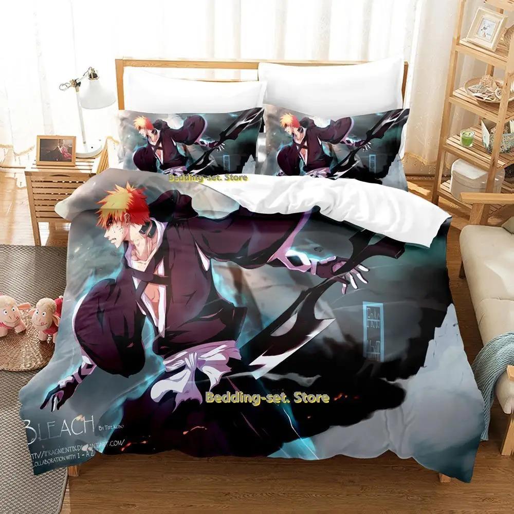 New Bleach Anime Bedding Set Cartoon 3 Piece Duvet Cover for Adult Kid Bedroom Cool Design