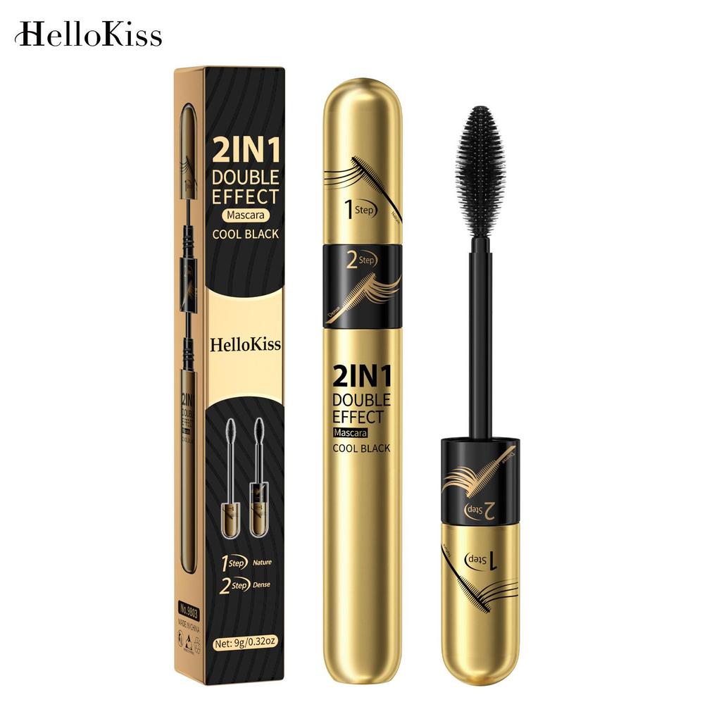 Mascara naturellement long résistant à la transpiration et sans bavures Mascara double effet épais et bouclé adapté à un usage quotidien