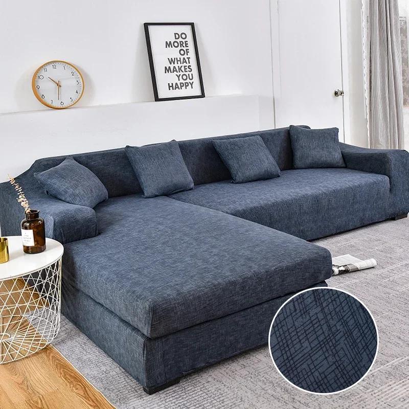 Corner Sofa Covers for Living Room Elastic Slipcovers Couch Cover Stretch Sofa Towel L Shape Chaise Longue