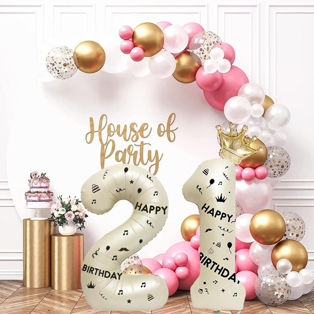 40 Inch White Foil Balloon Number 12,Crown 12th Birthday Party Decorative Balloons,Number Large Numbers Balloon 12,Girls Boys 12th Birthday