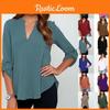 Stilvolles Damen Casual Langarm V-Ausschnitt T-Shirt Pullover Tunika Bluse Optionen