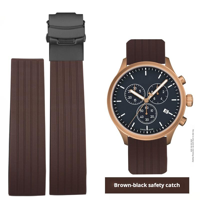 

18mm 20mm 22mm 24mm Universal Safety Buckle Rubber Watch Strap women Men Silicone Soft Watchband Green orange brown dark blue 18mm
