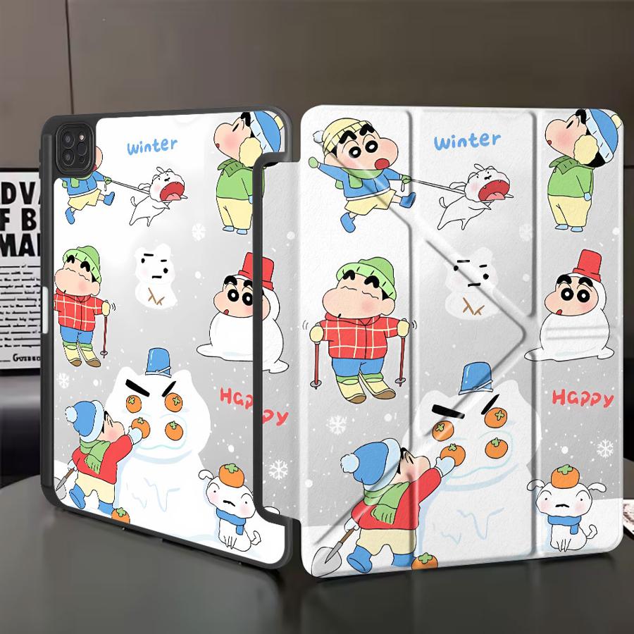 Cra-yons Shin-chans Anime Holder Cover Tablet Case For iPad Air 4 5 M3 M2 1 2 M4 11inch Mini 6 7 Pro 2025 Pro 11th 10th 9th 8th iPad Mini 7 8.3