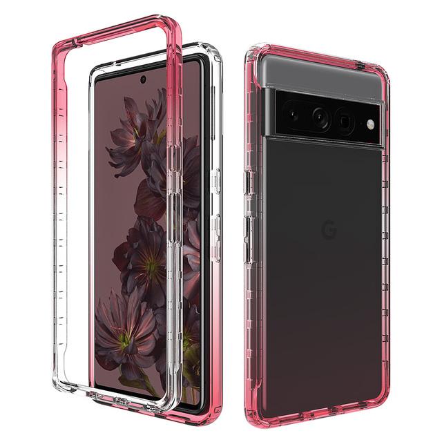 2 w 1 hybrydowy pancerz na całe ciało przezroczysty futerał na telefon dla Google Pixel 8 Pro odporny na wstrząsy Gradient TPU tylna osłona ochronna dla Pixel 7 6 Pro 7A 6A