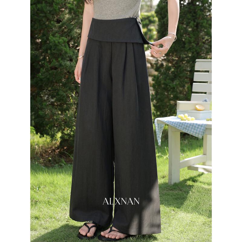 Women s Black Loose Draped Casual Pants M чёрный