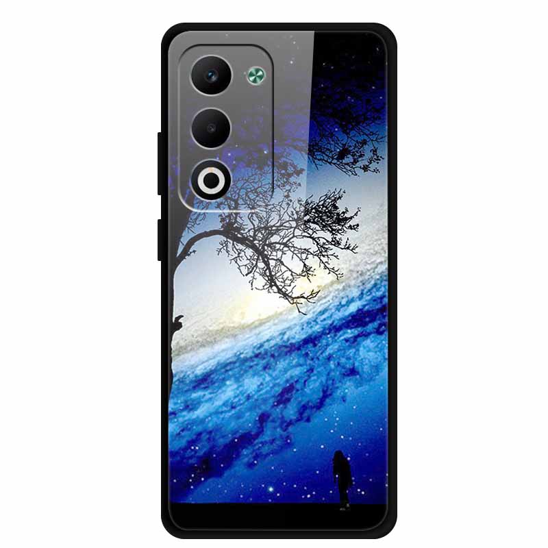 Glass Back Cover For Oppo A5 5G 2025 Phone Case 6.67" Hard Tempered Glass Case For Oppo A5i Pro 4G Case A5iPro Soft Bumper Shell