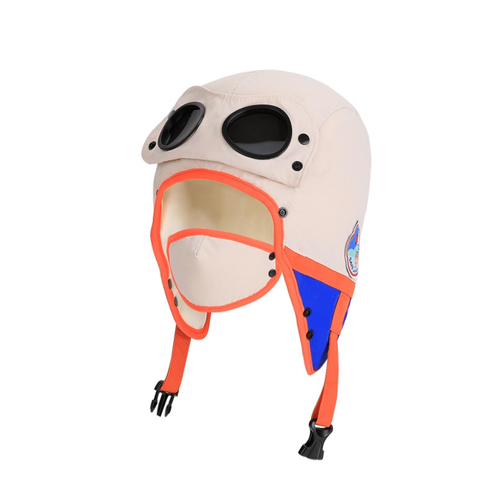 

Зимова шапка для дітей, Ретро-кепка Лей Фен, Шапка з теплим флісом, Вуха, Шапка для їзди на мотоциклі One Size бежевий