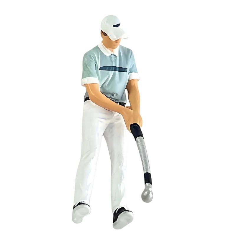 Golf Player Figure Model 1:64 Scale Hand Painted Miniature Figure for Miniature Scene Dioramas Props,Model Car Display