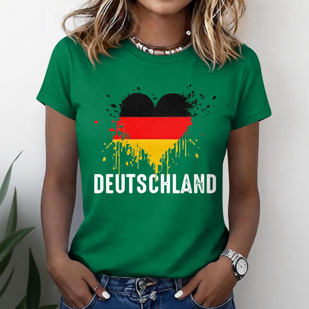 Women's Casual Short Sleeve T-Shirt Crew Neck Graphic Print Lightweight Soft Fabric Relaxed Fit Top for Everyday Wear