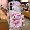 Hello Kitty Wave Case for Samsung Galaxy S24 S23 S22 S21 Ultra Plus S20 FE A73 A72 A71 A55 A54 5G A53 A52 A51 4G A50S A50 Cover