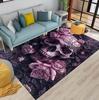 VIKAMA Gothic Rose Skull Non-slip Washable Rug for Living Room Gaming Room Decor