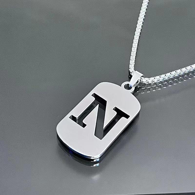 26-Letter English Alphabet Necklace: Simple, Unisex, Trendy Design for Students and Couples