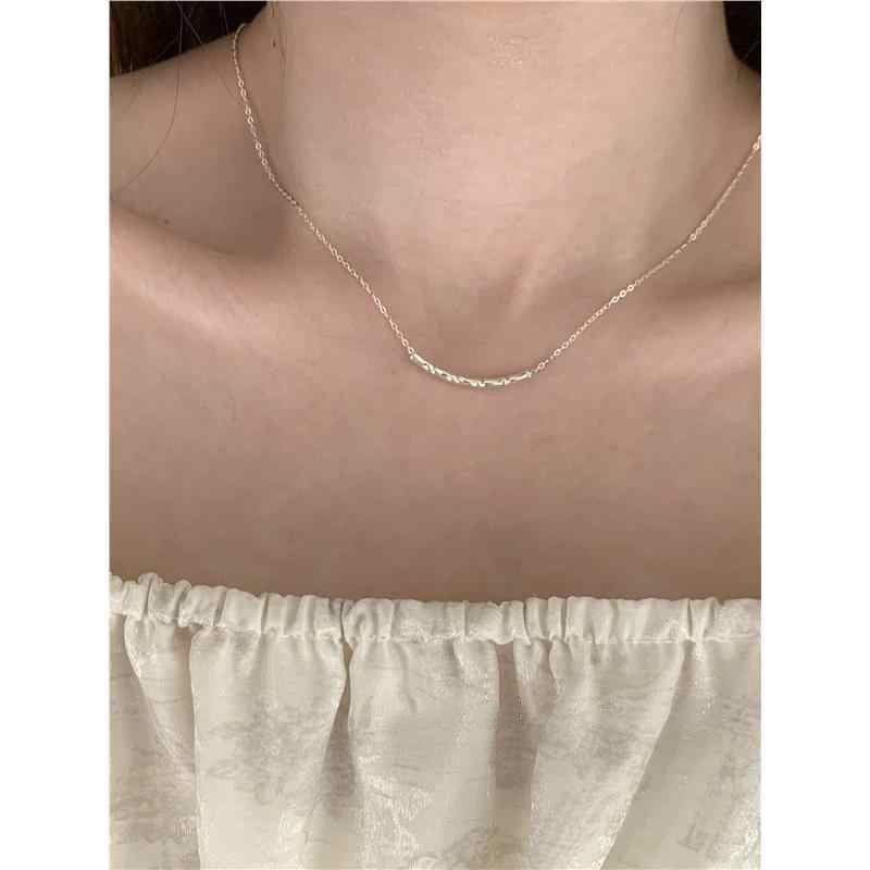 Glossy Bamboo Necklace Women's Simple Versatile Niche Exquisite Temperament Advanced ins Style Jewelry