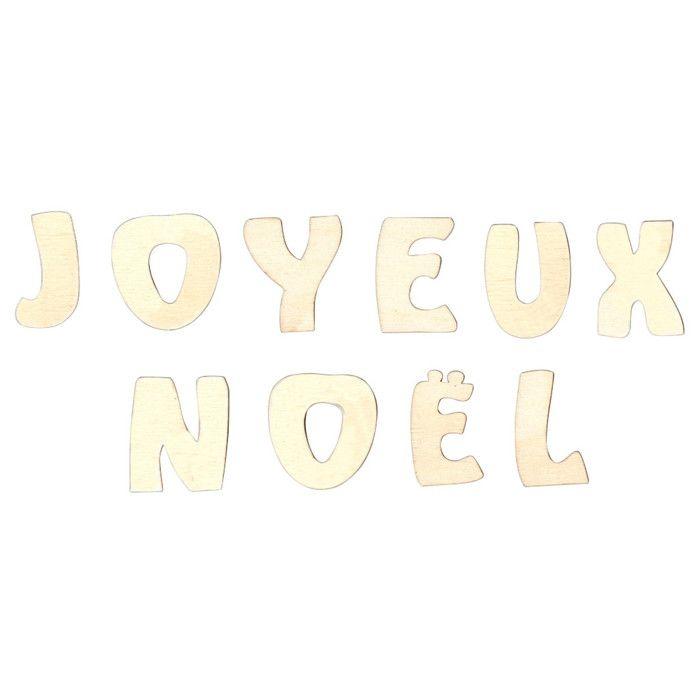 MERRY CHRISTMAS Wooden Letters 3 X 4.2 Cm 10 Pieces