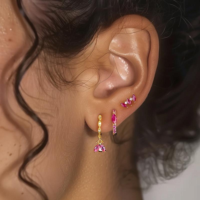 Elegant Titanium Alloy Zirconia Stud Earrings - Versatile Internal Thread for Ear Cartilage & Lip Piercings