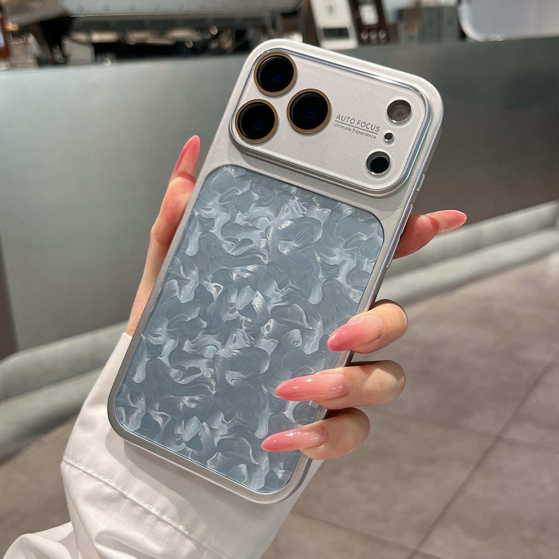 

Premium Ice Flower Pattern AG Window Case for iPhone 17 Pro Max & iPhone 16/15/14 17 Pro Max