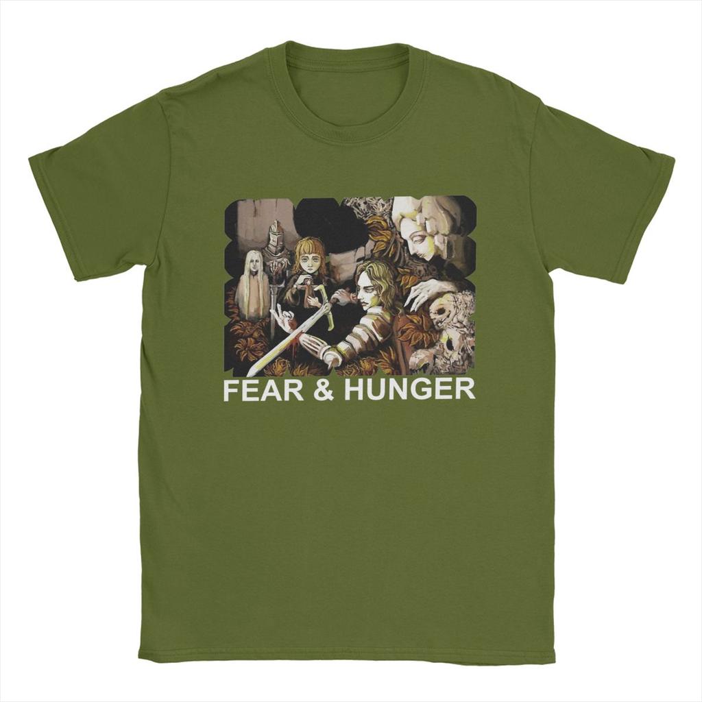 Fear And Hunger T-Shirts Men Novelty Pure Cotton Tees Crewneck Short Sleeve T Shirts Original Clothing