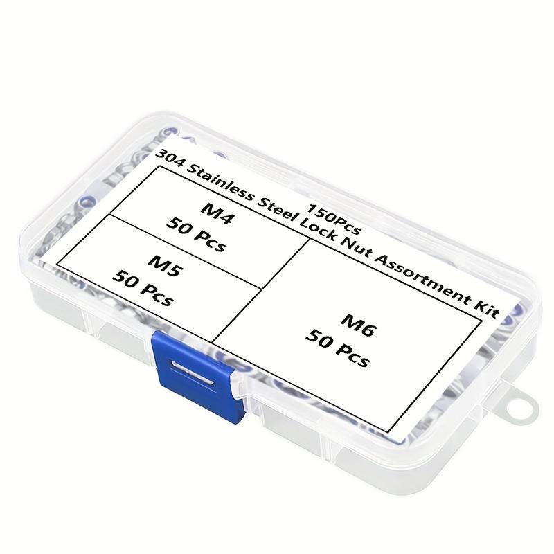 

150pcs Stainless Steel Nylon Anti-Slip Self-Locking Nuts - M4/M5/M6 Hexagonal Screw Caps with Purple Coating for Construction & Maintenance Projects 150pcs